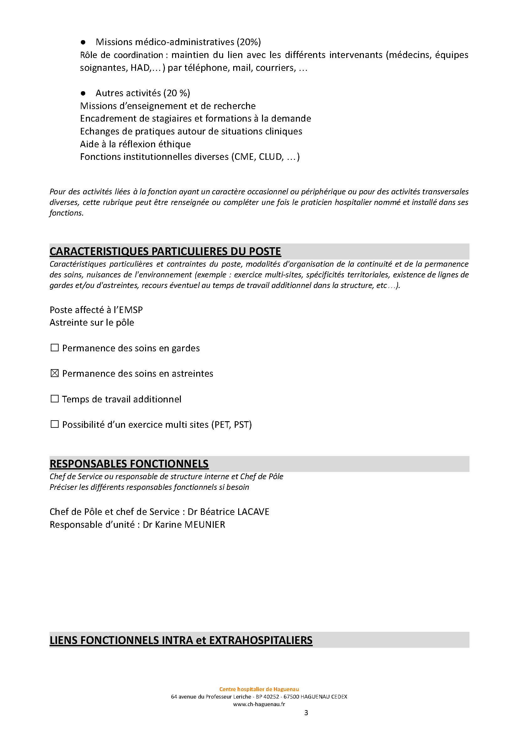 Profil de poste